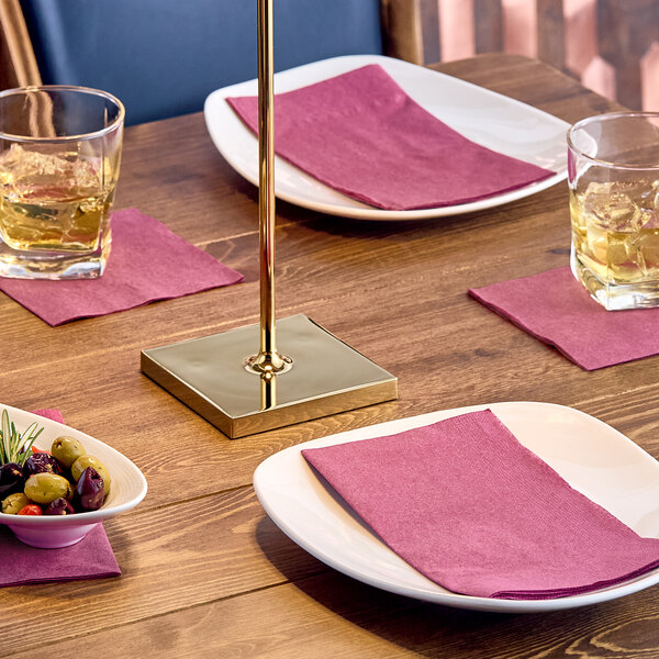 Choice 15" x 17" Burgundy Customizable 2-Ply Paper Dinner Napkin - 100/Pack