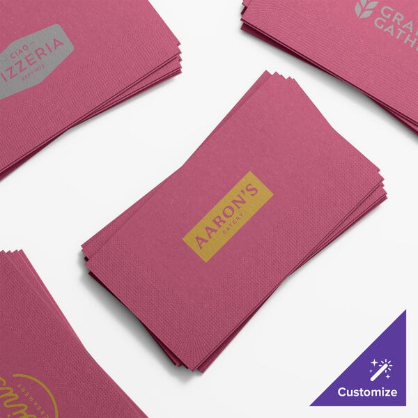 Choice 15" x 17" Burgundy Customizable 2-Ply Paper Dinner Napkin - 100/Pack