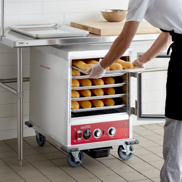 Avantco undercounter height half size insulated heated holding / proofing cabinet with a clear door