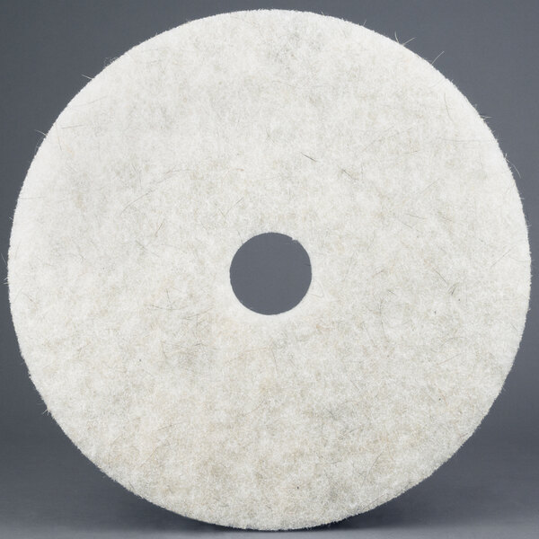 3M 3300 15" Natural Blend White Light-Duty Burnishing Floor Pad - 5/Case Main Image 1