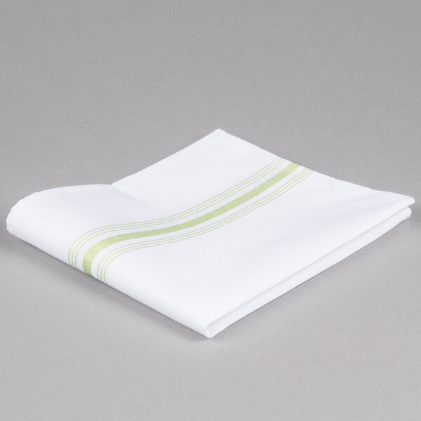 Marko 53771822NH076 Lime Green Softweave Bistro Striped Cloth Napkins