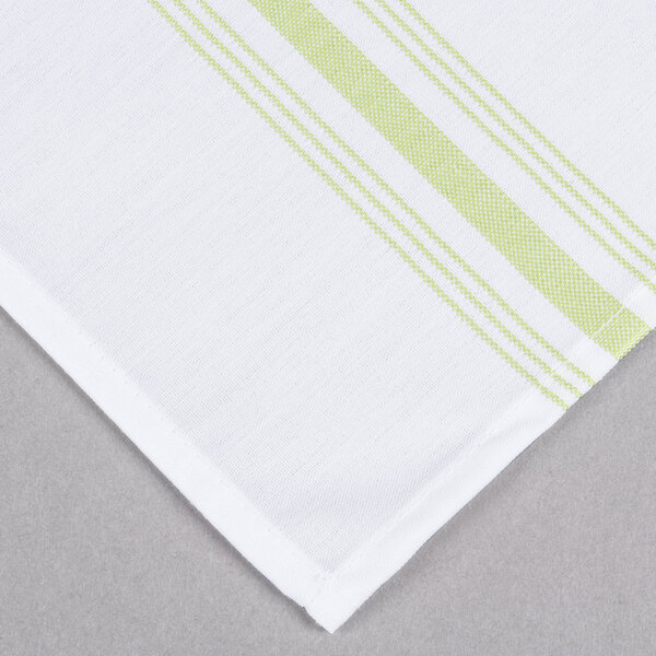 Marko 53771822NH076 Lime Green Softweave Bistro Striped Cloth Napkins