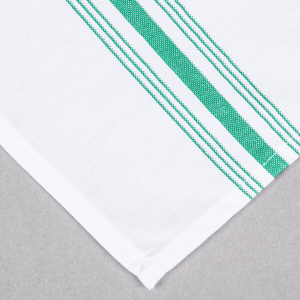 Marko 53771822NH064 Kelly Green Softweave Bistro Striped Cloth Napkins