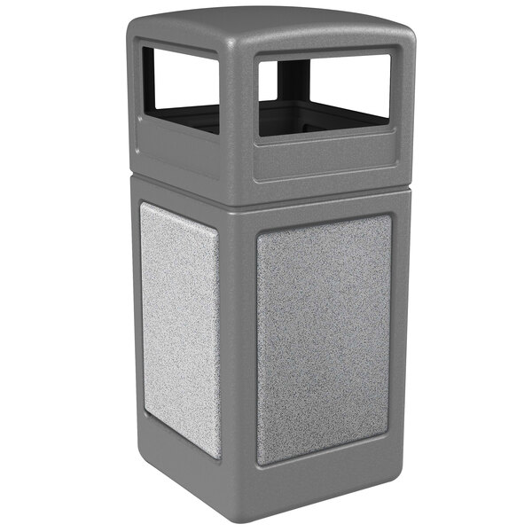 42 Gal. StoneTec Stone Panel Trash Can with Dome Lid 72041199 (6