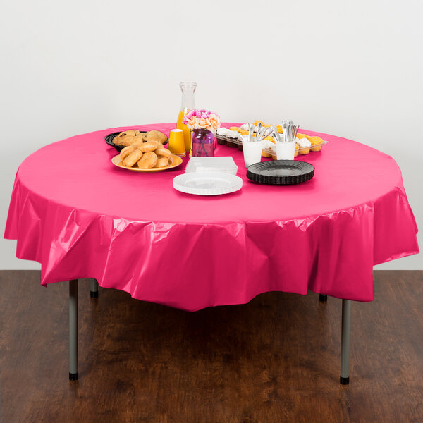 Creative Converting 703277 82" Hot Magenta Pink OctyRound Disposable