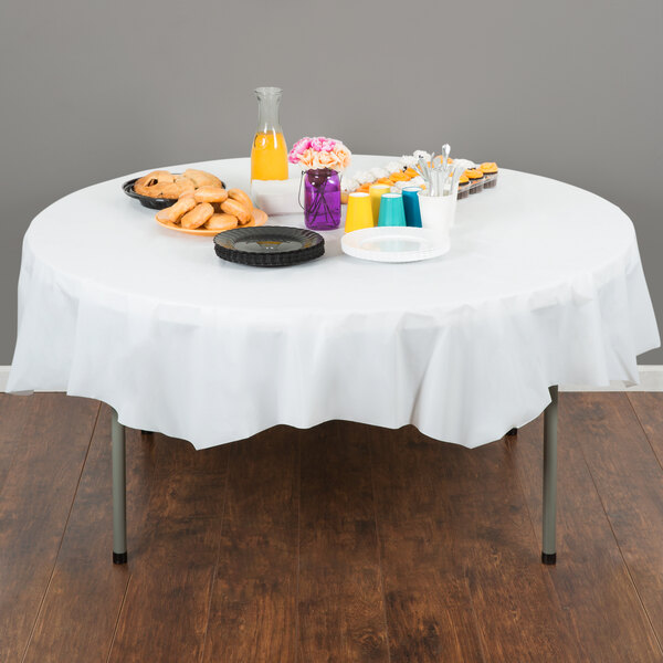 Creative Converting 703272 82 White Octyround Disposable Plastic Creative Converting 703272 82 White Octyround Disposable Plastic Table Cover