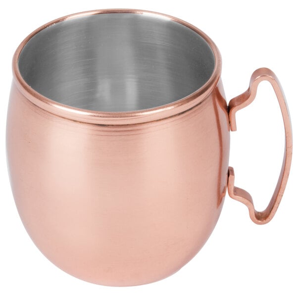 A Libbey copper Moscow Mule mug with a handle.
