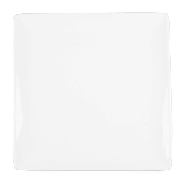 Libbey Slate 9" Ultra Bright White Coupe Square Porcelain Plate - 12/Case