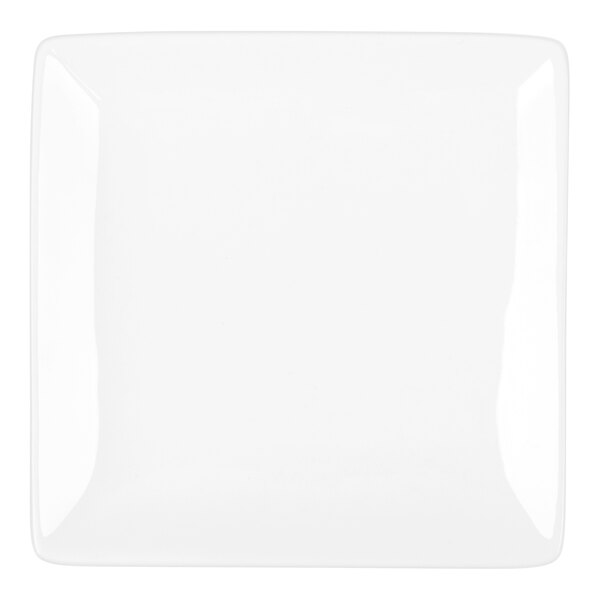 Libbey Slate 4" Ultra Bright White Coupe Square Porcelain Plate - 36/Case