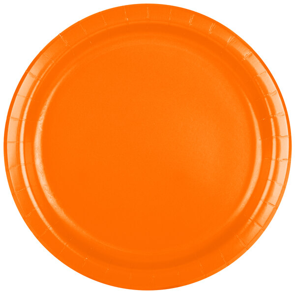 A Sunkissed Orange paper plate.