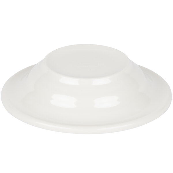 A smoke melamine fruit bowl with a white background.