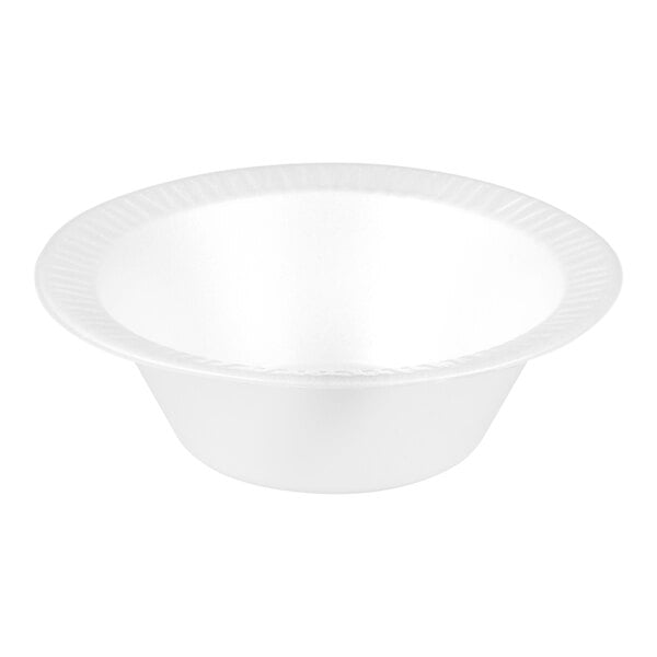 Dart 12BWWQR Quiet Classic 10-12 oz. White Laminated Round Foam Bowl - 1,000/Case