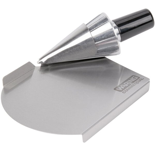 A metal Waring Waffle Cone Rolling and Forming Tool cutter.