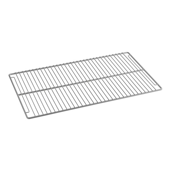 A Turbo Air metal wire shelf with a grid on it.