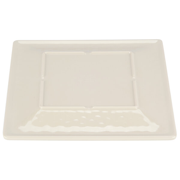 A white square plate with a square center.