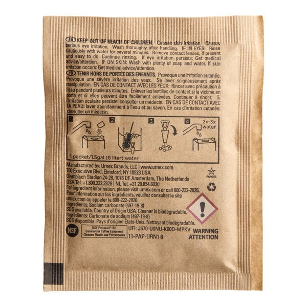 Urnex 11-URN100-1 1 oz. Coffee / Tea Urn and Brewer Cleaning Powder Packet - 100/Case