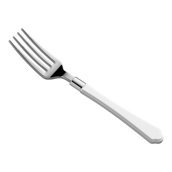 Visions Empire 7" Heavy Weight Plastic Fork with White Handle - 20/Pack