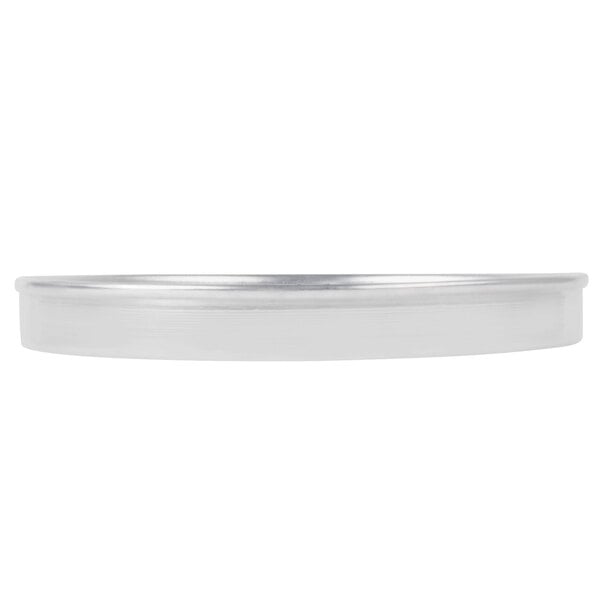 An American Metalcraft aluminum pizza pan with a white background.