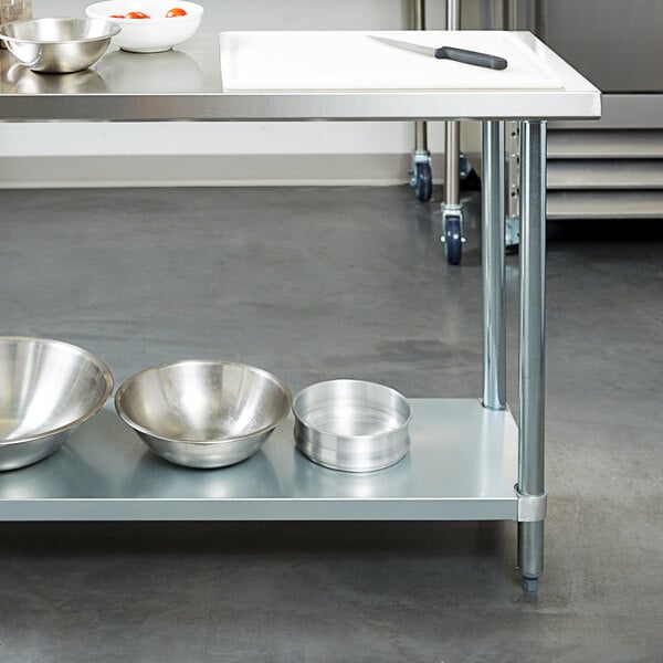 Flat Top Work Table Stainless Steel Top 30"x18" 