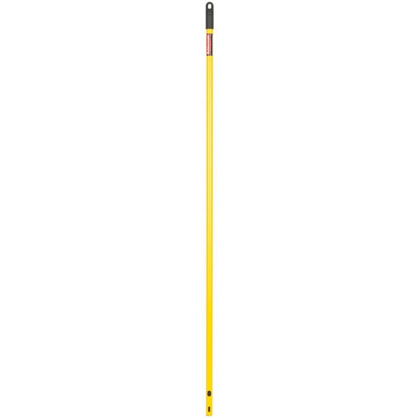 A long yellow stick with a black handle.
