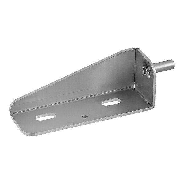 An Avantco stainless steel metal bracket with holes.
