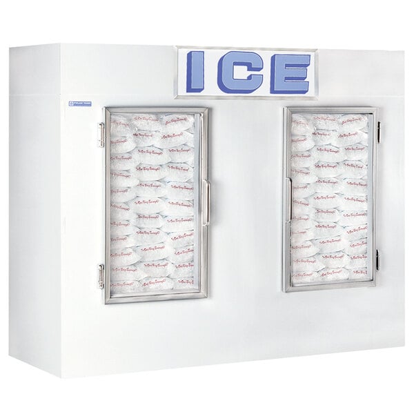 A white Polar Temp ice merchandiser with two doors.