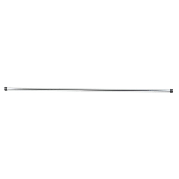 A long metal bar with black rubber caps.
