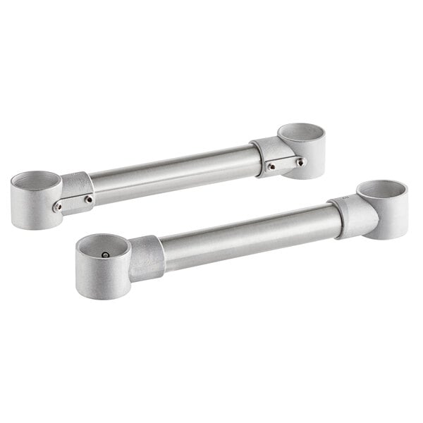 A pair of silver metal Regency side sink cross braces.