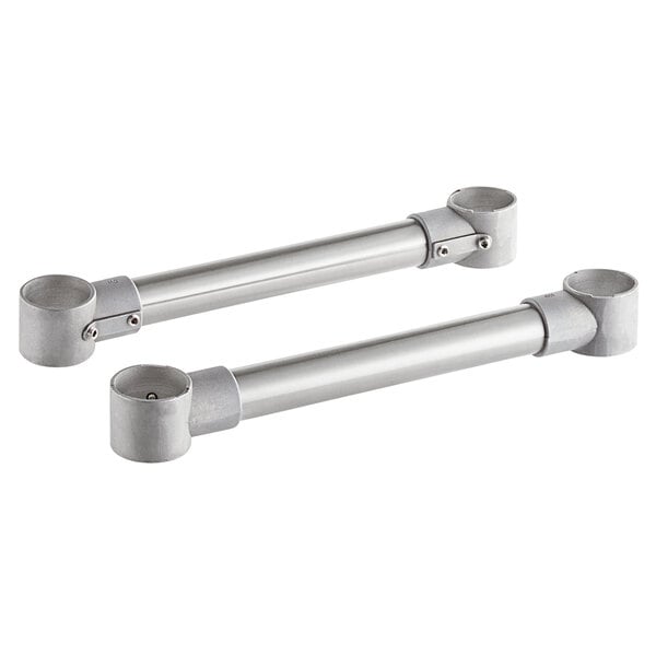 Two Regency stainless steel cross braces for a sink.
