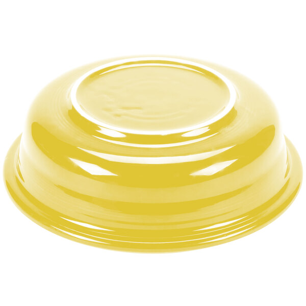 A yellow Fiesta extra large bowl with a circular surface on a white background.