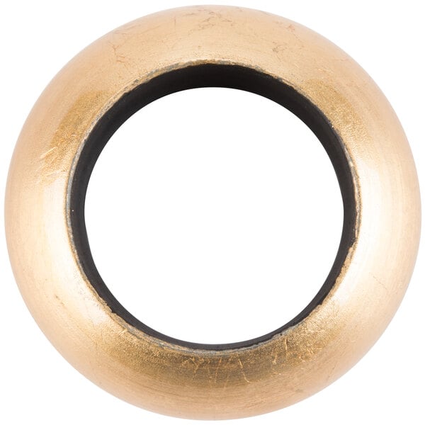An American Atelier gold acrylic napkin ring with a black center.