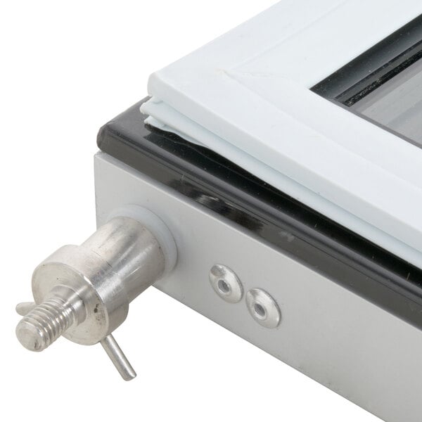 The right hinged glass door for an Avantco refrigeration unit with a metal handle.