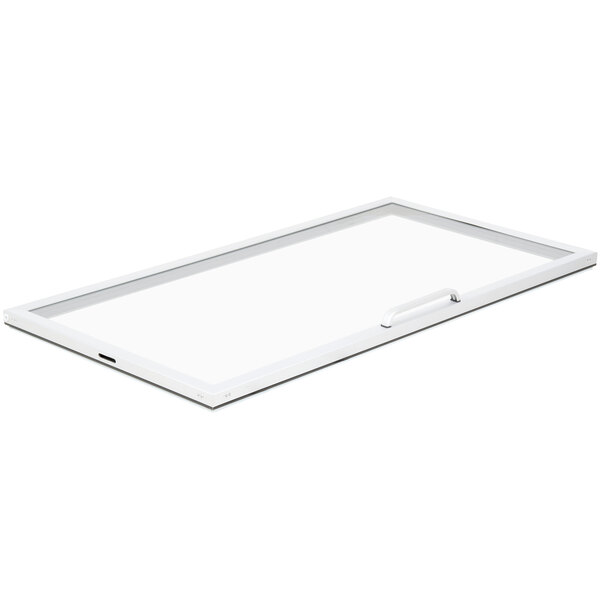 The right hinged glass door for Avantco refrigeration equipment with a handle on it.