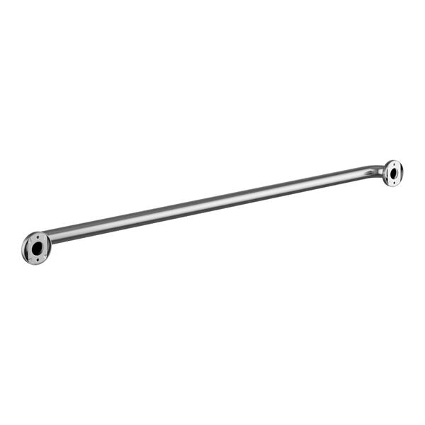 A stainless steel Lavex restroom grab bar.