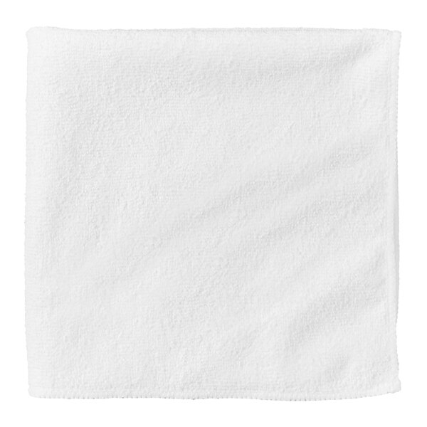 A white Carlisle terry microfiber cleaning cloth.