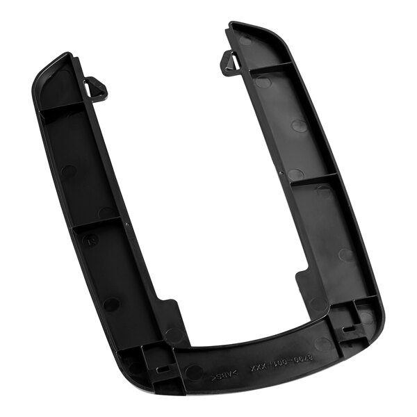 A black plastic GOJO wall plate with holes.