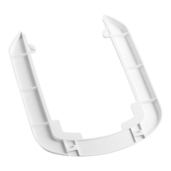 A white plastic GOJO wall plate with a handle and holes.