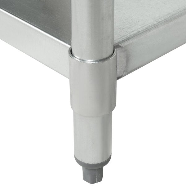 An Eagle Group stainless steel open well hot food table with metal legs.