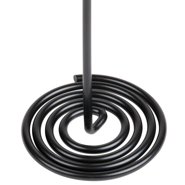 An American Metalcraft black spiral base card holder.