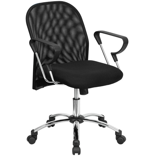 flash furniture bt 215 gg mid back black mesh office chair with