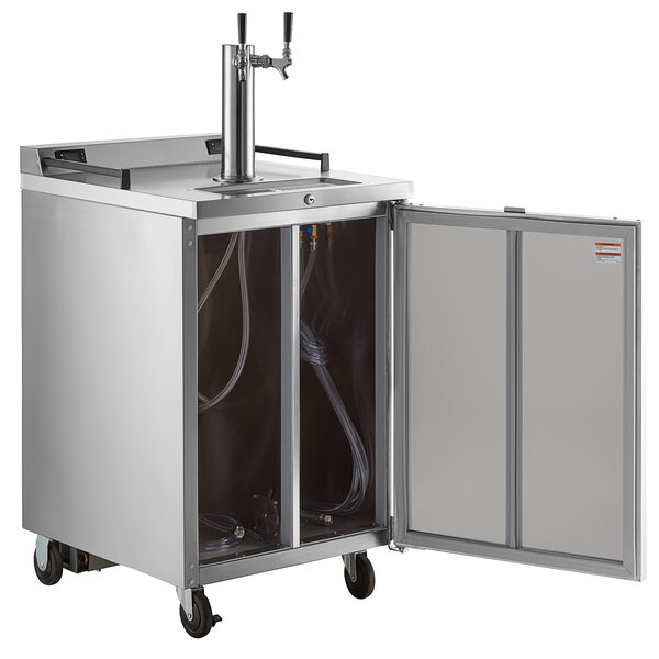 BeverageAir DZ241S Double Tap Dual Zone Kegerator Beer Dispenser