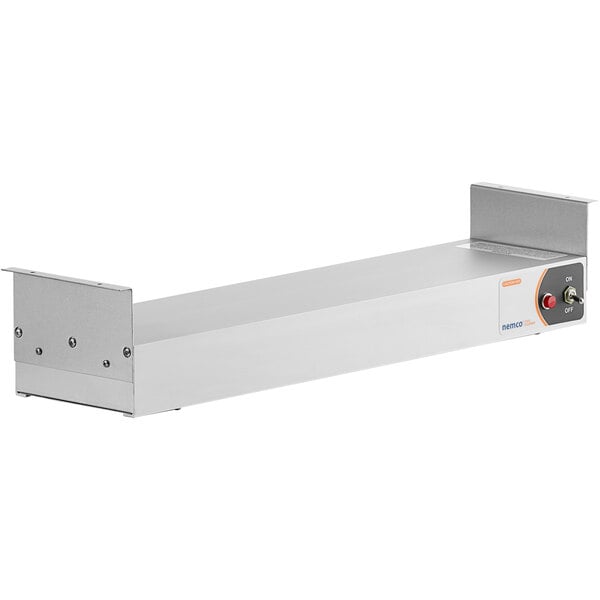 A silver rectangular Nemco infrared strip warmer with a white background.