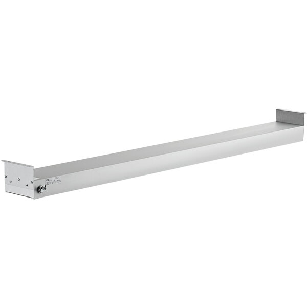 A long stainless steel Nemco strip warmer with a toggle on the side.