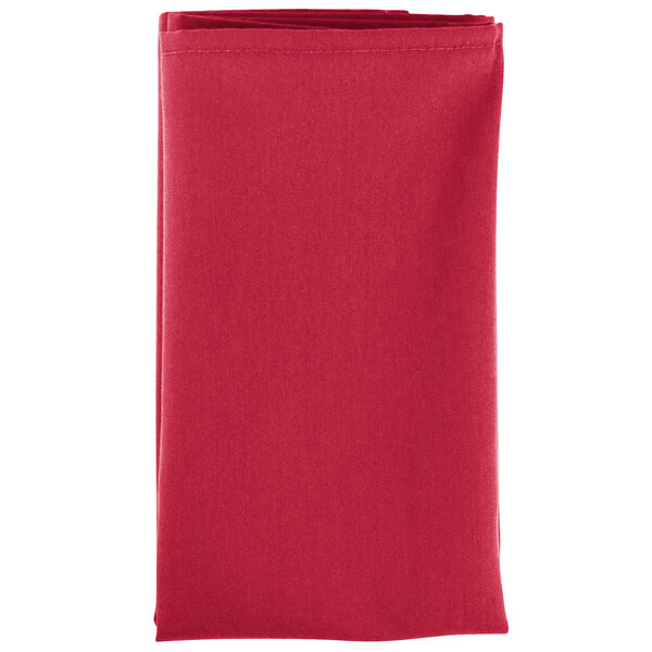 A folded hot pink cloth napkin.