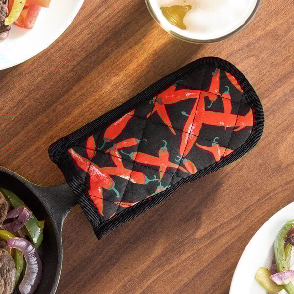 Choice 6 1/2" x 3 1/2" Chili Pepper Cotton Pot / Pan Handle Cover - 12/Pack