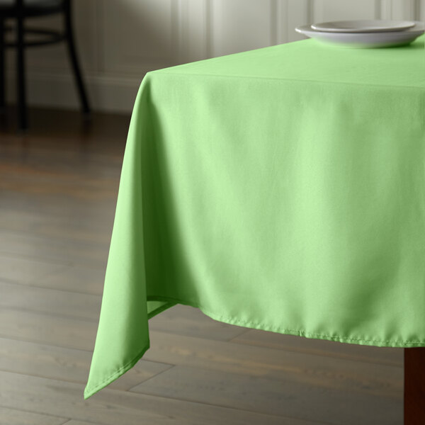 Intedge 45" x 45" Square Seafoam Green 100% Polyester Hemmed Cloth Table Cover