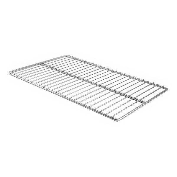 A stainless steel wire shelf for a Combi oven with metal rods in a grid pattern.