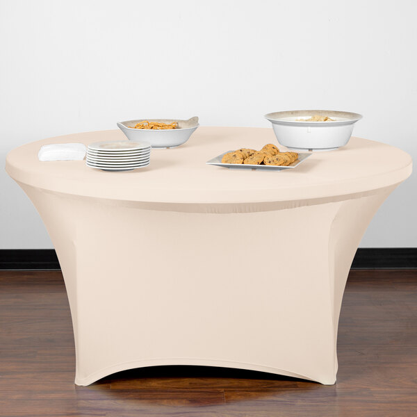 Snap D Cc60r Cream Contour Cover 60 Round Spandex Table