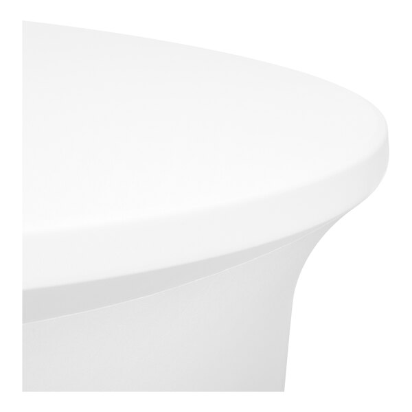 A white spandex contour cover designed for a 60-inch round table.