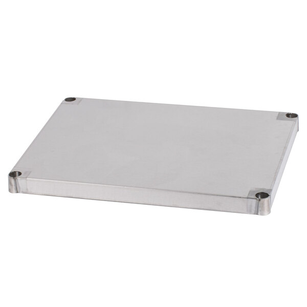 An Advance Tabco stainless steel rectangular shelf.